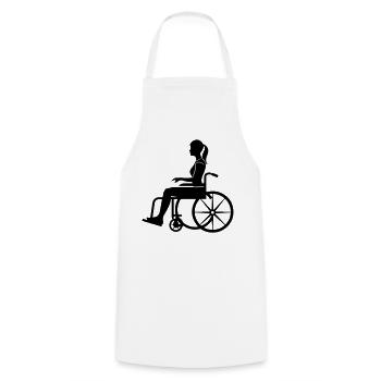 Wheelchair Woman - Cooking Apron - white - Front - AI Model Male 185 dark (185cm)