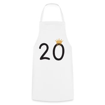20 - Kochschürze - Weiß - Vorne - AI Model Male 185 dark (185cm)