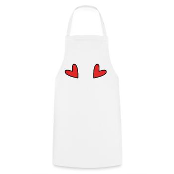 Rotes minimalistisches kindliches Herz - Kochschürze - Weiß - Vorne - AI Model Male 185 dark (185cm)