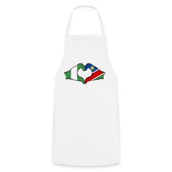 Drapeau du Nigéria et de la Namibie, mains en forme de cœur - Tablier de cuisine - blanc - Devant - AI Model Male 185 dark (185cm)