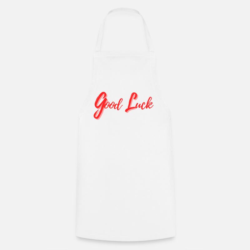 Good Luck Design in Calligraphic Style - Cooking Apron - white