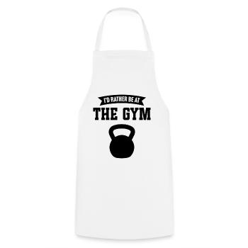 I'd rather be at the gym - Cooking Apron - white - Front - AI Model Male 185 dark (185cm)