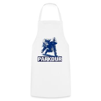 Parkour Streetstyle  - Kochschürze - Weiß - Vorne - AI Model Male 185 dark (185cm)