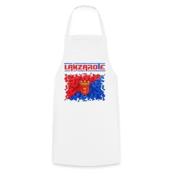 Lanzarote Island Inscription with Coat of Arms - Cooking Apron - white - Front - AI Model Male 185 dark (185cm)