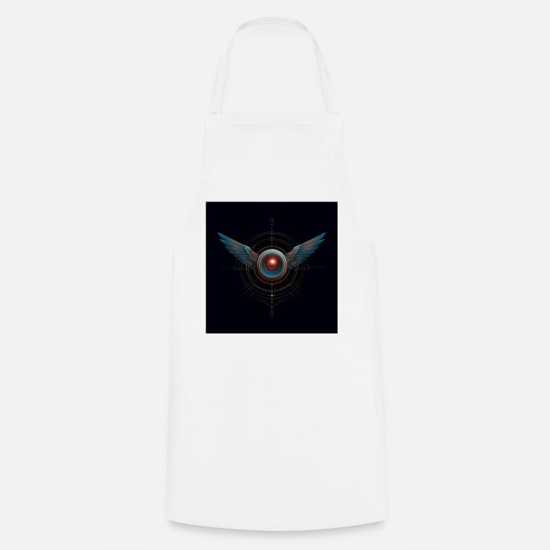 Futuristic Winged Emblem – Techno Vision - Cooking Apron - white