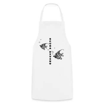 Scuba Diving – Tribal Fish Design - Cooking Apron - white - Front - AI Model Male 185 dark (185cm)