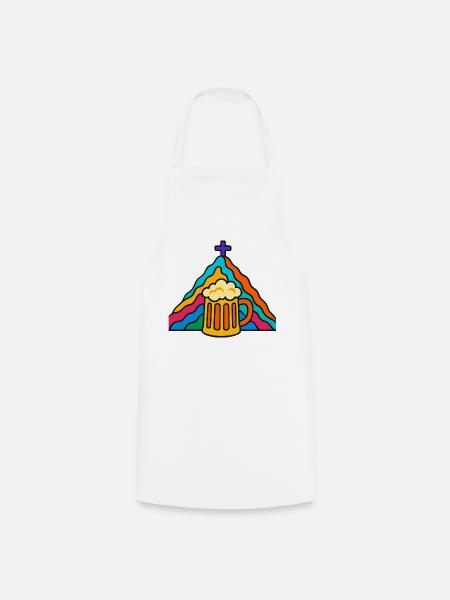 Regenbogen Bier Gipfel - Kochschürze - Weiß
