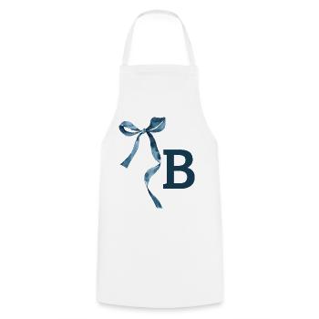 Monogramm b Geschenkidee - Kochschürze - Weiß - Vorne - AI Model Male 185 dark (185cm)