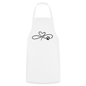 Coeur infini avec patte chien chat - Tablier de cuisine - blanc - Devant - AI Model Male 185 dark (185cm)