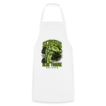 Serious About Blue Tongue Skinks Reptile Keeper - Cooking Apron - white - Front - AI Model Male 185 dark (185cm)