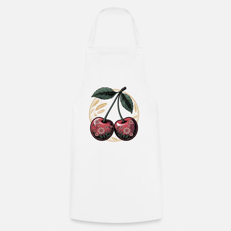 Kirsche Kunstvoll - Kochschürze - Weiß
