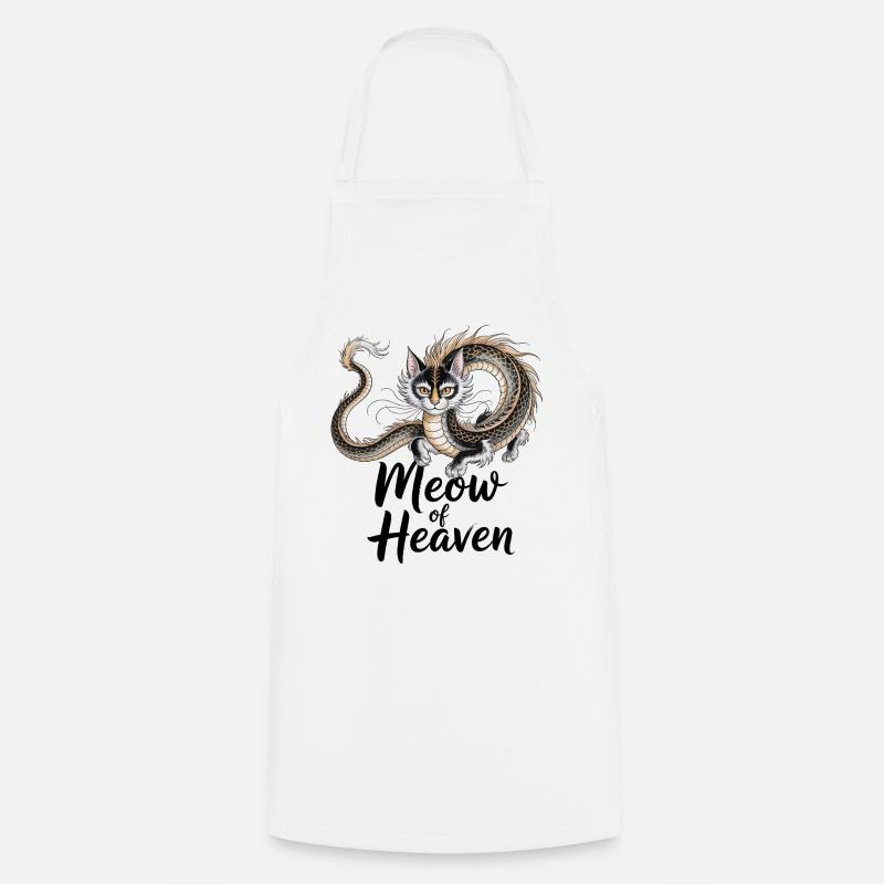 Dragon Cat - Cooking Apron - white