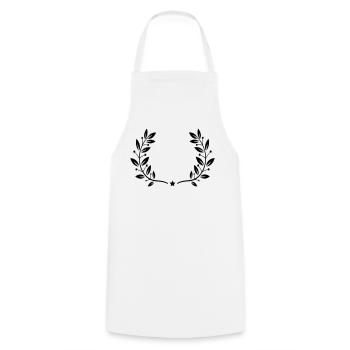 Couronne de laurier - Tablier de cuisine - blanc - Devant - AI Model Male 185 dark (185cm)