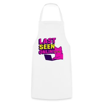 Last seen online: Meme design with annoyed cat - Cooking Apron - white - Front - AI Model Male 185 dark (185cm)