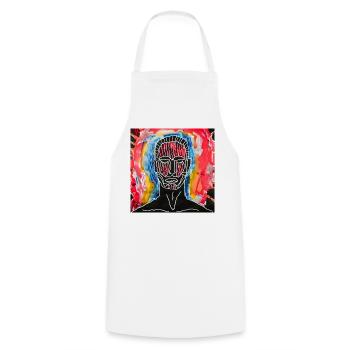 Abstract portrait in bright colors - Cooking Apron - white - Front - AI Model Male 185 dark (185cm)
