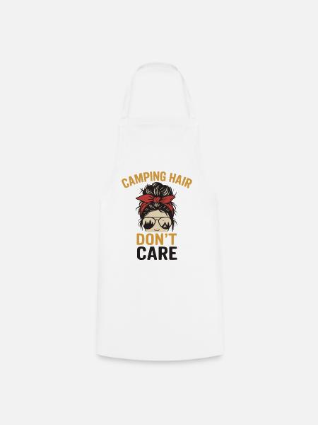Camping Hair - No Care Illustration - Kochschürze - Weiß