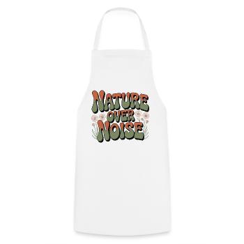 Aventure - La nature plutôt que le bruit - Tablier de cuisine - blanc - Devant - AI Model Male 185 dark (185cm)
