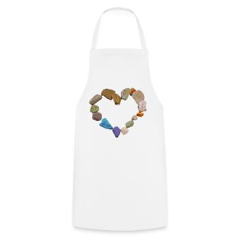 Heart of colorful stones - Cooking Apron - white - Front - AI Model Male 185 dark (185cm)