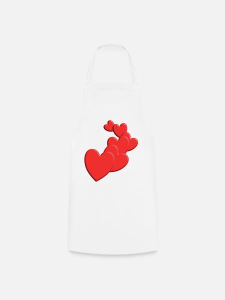 Herzige Herzchen Liebe Design - Kochschürze - Weiß