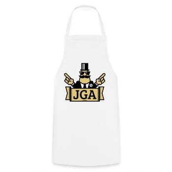 JGA hand signals (bachelor party / 2C) - Cooking Apron - white - Front - AI Model Male 185 dark (185cm)