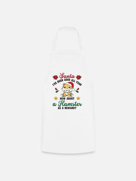 Ich will ein Hamster zu Weihnachten süße Hamster - Kochschürze - Weiß