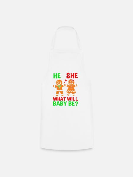 Werdende Mama Weihnachten Gender Reveal - Kochschürze - Weiß