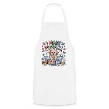 Toiletteur pour chiens Je rends les chiots beaux Je fais - Tablier de cuisine - blanc - Devant - AI Model Male 185 dark (185cm)