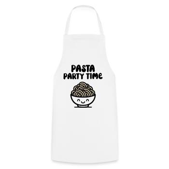 Pasta party time - Cooking Apron - white - Front - AI Model Male 185 dark (185cm)