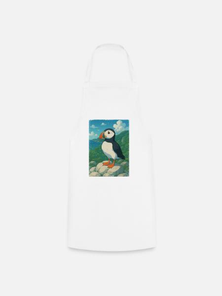 Anime Papageientaucher Puffin - Kochschürze - Weiß