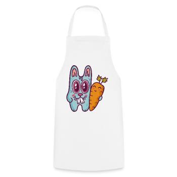 Blue doodle rabbit with carrot - Cooking Apron - white - Front - AI Model Male 185 dark (185cm)