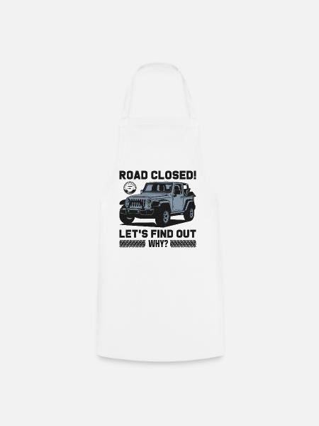 Geschlossene Straße Jeep Design - Kochschürze - Weiß