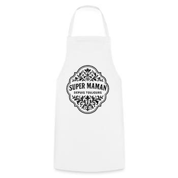 Super maman depuis toujours - Tablier de cuisine - blanc - Devant - AI Model Male 185 dark (185cm)