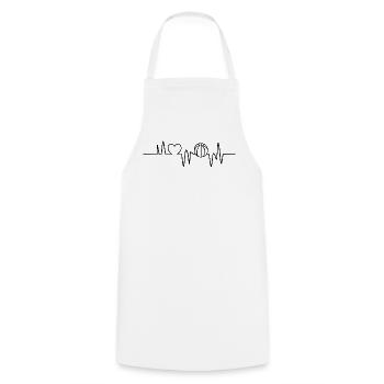 Basketball Heartbeat Basketball Player - Cooking Apron - white - Front - AI Model Male 185 dark (185cm)