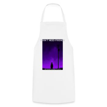 I Dont Need Friends Dark Phonk Lofi Grunge Edgy - Cooking Apron - white - Front - AI Model Male 185 dark (185cm)