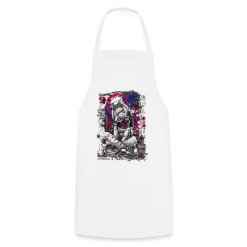 Cyberpunk Mädchen mit Graffiti-Design - Kochschürze - Weiß - Vorne - AI Model Male 185 dark (185cm)