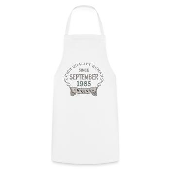 Since_September_1985 - Cooking Apron - white - Front - AI Model Male 185 dark (185cm)