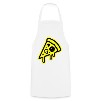 Icône de la pizza - Tablier de cuisine - blanc - Devant - AI Model Male 185 dark (185cm)