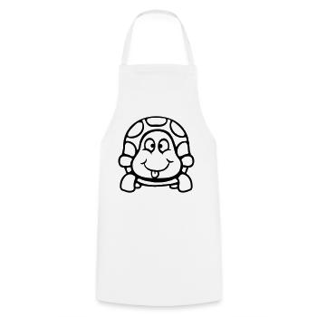 Turtle Tongue Sticking Out Naughty Funny Cool - Cooking Apron - white - Front - AI Model Male 185 dark (185cm)