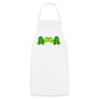 2 friends turtle love couple kissing cuddling - Cooking Apron - white - Front - AI Model Male 185 dark (185cm)