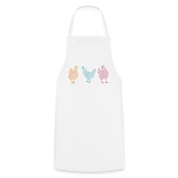 Chicken with heart - Cooking Apron - white - Front - AI Model Male 185 dark (185cm)