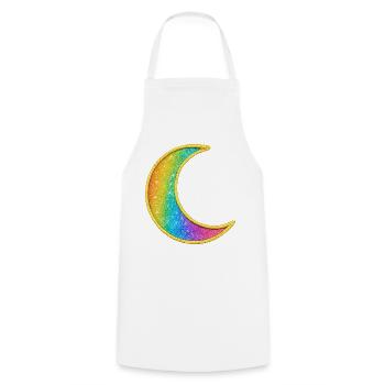 Conception de paillettes de lune arc-en-ciel - Tablier de cuisine - blanc - Devant - AI Model Male 185 dark (185cm)
