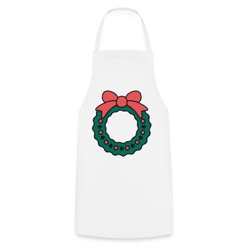 Wreath for Christmas - Cooking Apron - white - Front - AI Model Male 185 dark (185cm)