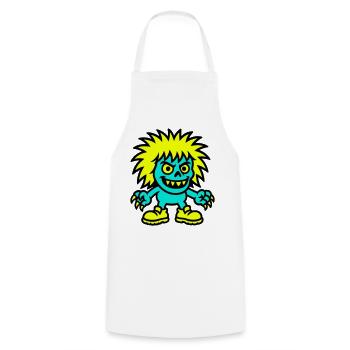 Monster with yellow hair - Cooking Apron - white - Front - AI Model Male 185 dark (185cm)