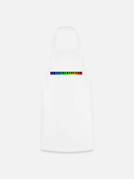 Regenbogen Klaviatur - Kochschürze - Weiß