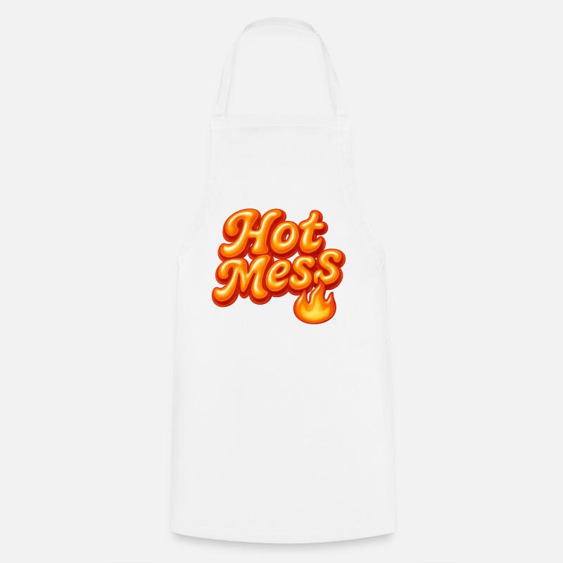hot mess / y2k statement design - Kochschürze - Weiß
