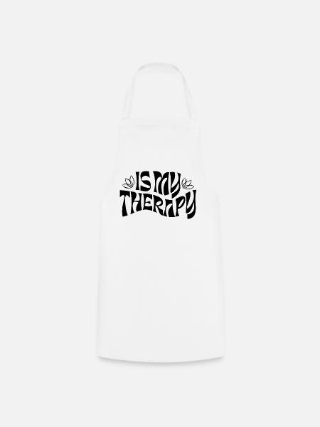 Is My Therapy – Retro Statement - Kochschürze - Weiß