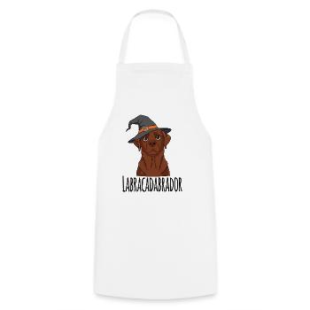 Labracadabrador witch hat design - Cooking Apron - white - Front - AI Model Male 185 dark (185cm)