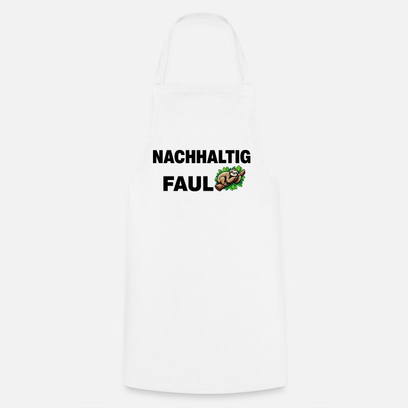Cozy sloth print on nature background - Cooking Apron - white