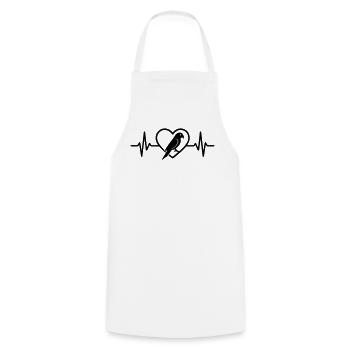 Cœur de perroquet - Tablier de cuisine - blanc - Devant - AI Model Male 185 dark (185cm)