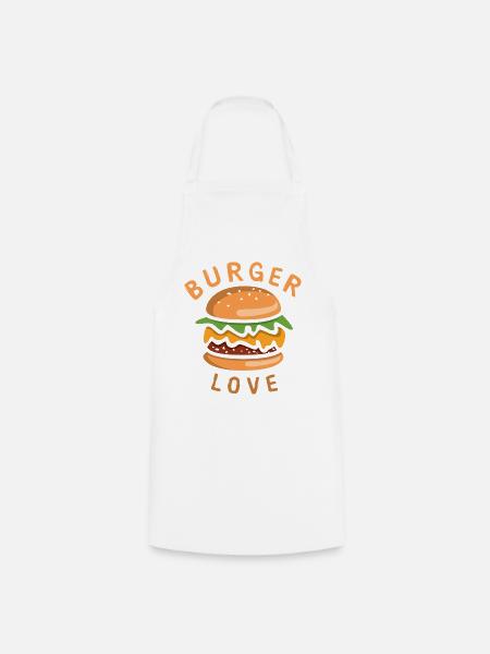 Burger Love Comic - Kochschürze - Weiß